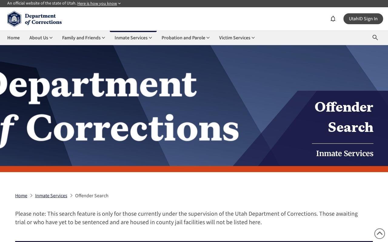 Utah UDC offender search for Carbon County released inmates